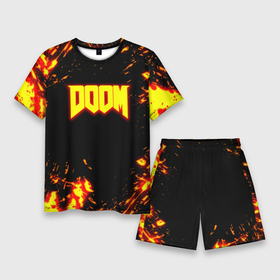 Мужской костюм с шортами 3D с принтом Doom огненный марс в Петрозаводске,  |  | 