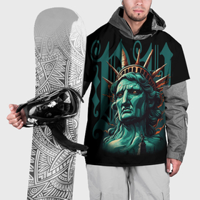 Накидка на куртку 3D с принтом Статуя свободы в New York США в Курске, 100% полиэстер |  | 