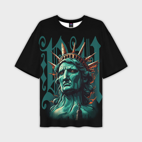 Мужская футболка oversize 3D с принтом Статуя свободы в New York США в Курске,  |  | 