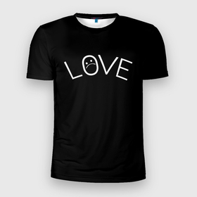 Мужская футболка 3D Slim с принтом Lil peep love в Курске, 100% полиэстер с улучшенными характеристиками | приталенный силуэт, круглая горловина, широкие плечи, сужается к линии бедра | 
