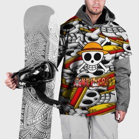 Накидка на куртку 3D с принтом One Piece logo pattern pirat в Петрозаводске, 100% полиэстер |  | Тематика изображения на принте: 