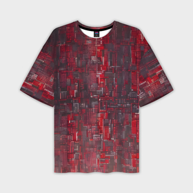 Мужская футболка oversize 3D с принтом Красный металл модерн в Екатеринбурге,  |  | Тематика изображения на принте: 