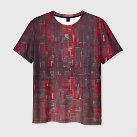 Мужская футболка 3D с принтом Красный металл модерн в Екатеринбурге, 100% полиэфир | прямой крой, круглый вырез горловины, длина до линии бедер | Тематика изображения на принте: 
