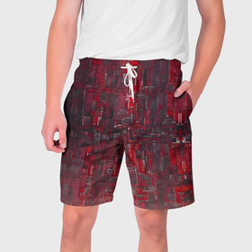 Мужские шорты 3D с принтом Красный металл модерн в Екатеринбурге,  полиэстер 100% | прямой крой, два кармана без застежек по бокам. Мягкая трикотажная резинка на поясе, внутри которой широкие завязки. Длина чуть выше колен | 