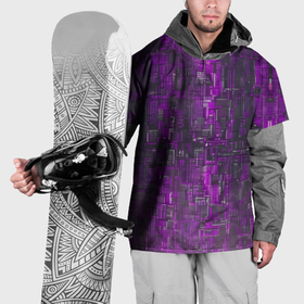 Накидка на куртку 3D с принтом Фиолетовый металл модерн в Новосибирске, 100% полиэстер |  | 