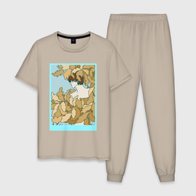 Мужская пижама хлопок с принтом Adam в Тюмени, 100% хлопок | брюки и футболка прямого кроя, без карманов, на брюках мягкая резинка на поясе и по низу штанин
 | Тематика изображения на принте: 