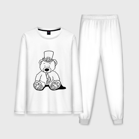 Мужская пижама с лонгсливом хлопок с принтом Плюшевый мишка лепрекон   раскраска в Екатеринбурге,  |  | Тематика изображения на принте: 