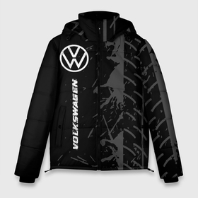 Мужская зимняя куртка 3D с принтом Volkswagen speed на темном фоне со следами шин по вертикали в Тюмени, верх — 100% полиэстер; подкладка — 100% полиэстер; утеплитель — 100% полиэстер | длина ниже бедра, свободный силуэт Оверсайз. Есть воротник-стойка, отстегивающийся капюшон и ветрозащитная планка. 

Боковые карманы с листочкой на кнопках и внутренний карман на молнии. | 