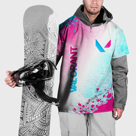 Накидка на куртку 3D с принтом Valorant neon gradient style вертикально в Санкт-Петербурге, 100% полиэстер |  | 