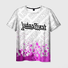 Мужская футболка 3D с принтом Judas Priest rock legends посередине в Екатеринбурге, 100% полиэфир | прямой крой, круглый вырез горловины, длина до линии бедер | 