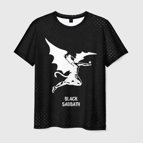 Мужская футболка 3D с принтом Black Sabbath glitch на темном фоне в Курске, 100% полиэфир | прямой крой, круглый вырез горловины, длина до линии бедер | Тематика изображения на принте: 