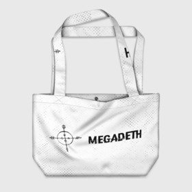 Пляжная сумка 3D с принтом Megadeth glitch на светлом фоне по горизонтали в Кировске, 100% полиэстер | застегивается на металлическую кнопку; внутренний карман застегивается на молнию. Стенки укреплены специальным мягким материалом, чтобы защитить содержимое от несильных ударов
 | 