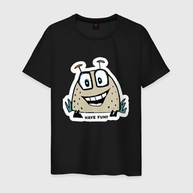 Мужская футболка хлопок с принтом Инопланетянин хочет повеселиться в Петрозаводске, 100% хлопок | прямой крой, круглый вырез горловины, длина до линии бедер, слегка спущенное плечо. | 