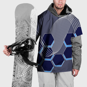 Накидка на куртку 3D с принтом Электромагнитные шестиугольники в Екатеринбурге, 100% полиэстер |  | Тематика изображения на принте: 