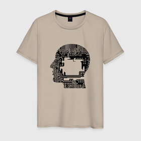 Мужская футболка хлопок с принтом Искусственный интеллект в Кировске, 100% хлопок | прямой крой, круглый вырез горловины, длина до линии бедер, слегка спущенное плечо. | 