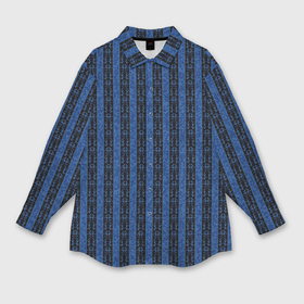 Мужская рубашка oversize 3D с принтом Тёмно синий полосатый с узором в Екатеринбурге,  |  | 