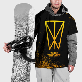 Накидка на куртку 3D с принтом Within Temptation   gold gradient в Екатеринбурге, 100% полиэстер |  | 