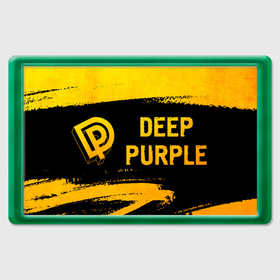 Магнит 45*70 с принтом Deep Purple   gold gradient по горизонтали , Пластик | Размер: 78*52 мм; Размер печати: 70*45 | Тематика изображения на принте: 