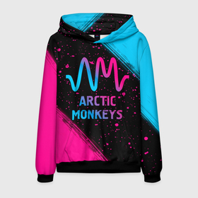Мужская толстовка 3D с принтом Arctic Monkeys   neon gradient , 100% полиэстер | двухслойный капюшон со шнурком для регулировки, мягкие манжеты на рукавах и по низу толстовки, спереди карман-кенгуру с мягким внутренним слоем. | Тематика изображения на принте: 