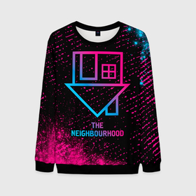 Мужской свитшот 3D с принтом The Neighbourhood   neon gradient в Тюмени, 100% полиэстер с мягким внутренним слоем | круглый вырез горловины, мягкая резинка на манжетах и поясе, свободная посадка по фигуре | Тематика изображения на принте: 