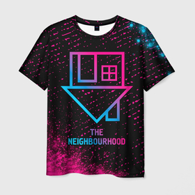 Мужская футболка 3D с принтом The Neighbourhood   neon gradient в Тюмени, 100% полиэфир | прямой крой, круглый вырез горловины, длина до линии бедер | 