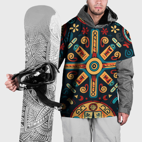 Накидка на куртку 3D с принтом Симметричный орнамент в славянском стиле в Тюмени, 100% полиэстер |  | 