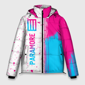 Мужская зимняя куртка 3D с принтом Paramore neon gradient style по вертикали в Санкт-Петербурге, верх — 100% полиэстер; подкладка — 100% полиэстер; утеплитель — 100% полиэстер | длина ниже бедра, свободный силуэт Оверсайз. Есть воротник-стойка, отстегивающийся капюшон и ветрозащитная планка. 

Боковые карманы с листочкой на кнопках и внутренний карман на молнии. | Тематика изображения на принте: 