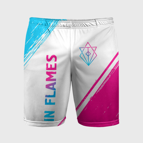 Мужские шорты спортивные с принтом In Flames neon gradient style вертикально ,  |  | Тематика изображения на принте: 