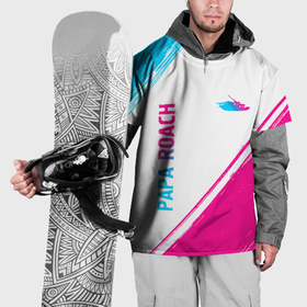 Накидка на куртку 3D с принтом Papa Roach neon gradient style вертикально , 100% полиэстер |  | 