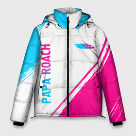 Мужская зимняя куртка 3D с принтом Papa Roach neon gradient style вертикально , верх — 100% полиэстер; подкладка — 100% полиэстер; утеплитель — 100% полиэстер | длина ниже бедра, свободный силуэт Оверсайз. Есть воротник-стойка, отстегивающийся капюшон и ветрозащитная планка. 

Боковые карманы с листочкой на кнопках и внутренний карман на молнии. | 