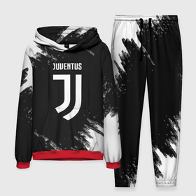 Мужской костюм с толстовкой 3D с принтом Juventus спорт краски черно белый в Петрозаводске,  |  | Тематика изображения на принте: 