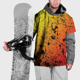 Накидка на куртку 3D с принтом Огненный перелив заката с текстурой царапин и брызг в Тюмени, 100% полиэстер |  | Тематика изображения на принте: 