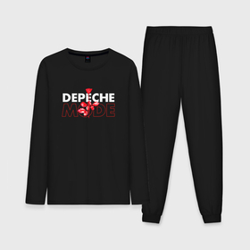 Мужская пижама с лонгсливом хлопок с принтом Depeche Mode   Enjoy The Silence red rose ,  |  | Тематика изображения на принте: 