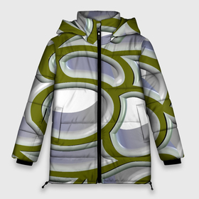 Женская зимняя куртка Oversize Объёмные отверстия: в Ухте, верх — 100% полиэстер; подкладка — 100% полиэстер; утеплитель — 100% полиэстер | длина ниже бедра, силуэт Оверсайз. Есть воротник-стойка, отстегивающийся капюшон и ветрозащитная планка. 
Боковые карманы с листочкой на кнопках и внутренний карман на молнии |