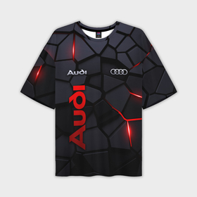 Мужская футболка oversize 3D с принтом Audi   плиты с эффектом свечения ,  |  | 