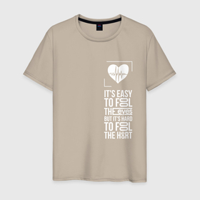 Мужская футболка хлопок с принтом Heart never lies в Тюмени, 100% хлопок | прямой крой, круглый вырез горловины, длина до линии бедер, слегка спущенное плечо. | 