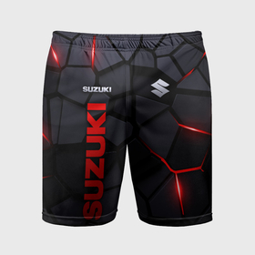 Мужские шорты спортивные с принтом Suzuki   плиты с эффектом свечения в Курске,  |  | Тематика изображения на принте: 