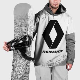 Накидка на куртку 3D с принтом Renault speed на светлом фоне со следами шин в Кировске, 100% полиэстер |  | Тематика изображения на принте: 