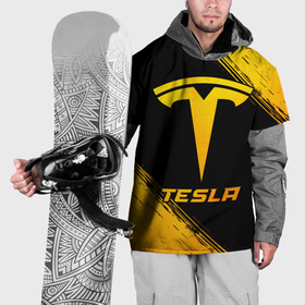 Накидка на куртку 3D с принтом Tesla   gold gradient в Белгороде, 100% полиэстер |  | 