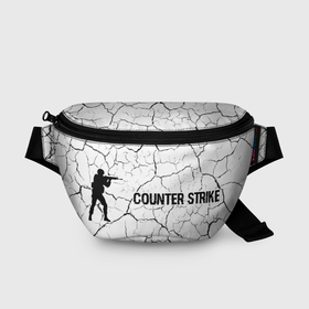 Поясная сумка 3D с принтом Counter Strike glitch на светлом фоне по горизонтали в Санкт-Петербурге, 100% полиэстер | плотная ткань, ремень с регулируемой длиной, внутри несколько карманов для мелочей, основное отделение и карман с обратной стороны сумки застегиваются на молнию | 