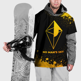 Накидка на куртку 3D с принтом No Mans Sky   gold gradient в Санкт-Петербурге, 100% полиэстер |  | Тематика изображения на принте: 