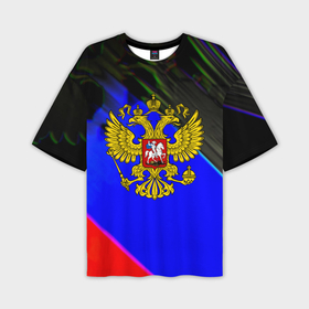 Мужская футболка oversize 3D с принтом Герб РФ патриотический стиль в Курске,  |  | 