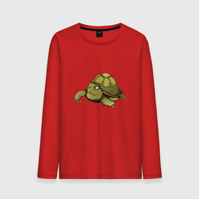 Мужской лонгслив хлопок с принтом Зеленая черепаха в Курске, 100% хлопок |  | Тематика изображения на принте: 