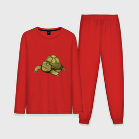 Мужская пижама с лонгсливом хлопок с принтом Зеленая черепаха в Санкт-Петербурге,  |  | 
