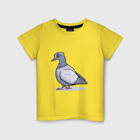 Детская футболка хлопок с принтом Ученый голубь в Тюмени, 100% хлопок | круглый вырез горловины, полуприлегающий силуэт, длина до линии бедер | 