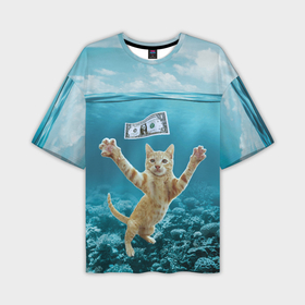 Мужская футболка oversize 3D с принтом Nirvana  Cat в Тюмени,  |  | Тематика изображения на принте: 