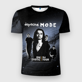 Мужская футболка 3D Slim с принтом Depeche Mode   A Band exotic tour в Новосибирске, 100% полиэстер с улучшенными характеристиками | приталенный силуэт, круглая горловина, широкие плечи, сужается к линии бедра | 
