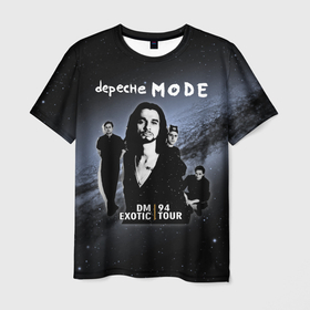 Мужская футболка 3D с принтом Depeche Mode   A Band exotic tour в Петрозаводске, 100% полиэфир | прямой крой, круглый вырез горловины, длина до линии бедер | 