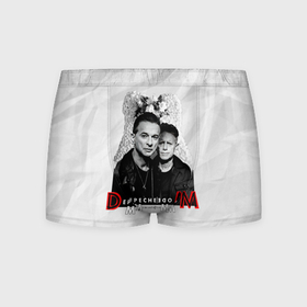 Мужские трусы 3D с принтом Depeche Mode   Dave Gahan and Martin Gore с венком в Петрозаводске, 50% хлопок, 50% полиэстер | классическая посадка, на поясе мягкая тканевая резинка | Тематика изображения на принте: 