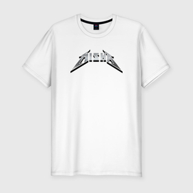 Мужская футболка хлопок Slim с принтом Миша в стиле группы Металлика в Тюмени, 92% хлопок, 8% лайкра | приталенный силуэт, круглый вырез ворота, длина до линии бедра, короткий рукав | 